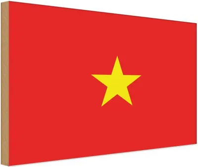 Produktbild von vianmo Holzschild 12x18 cm Vietnams Vietnam Flagge Fahne Wappen