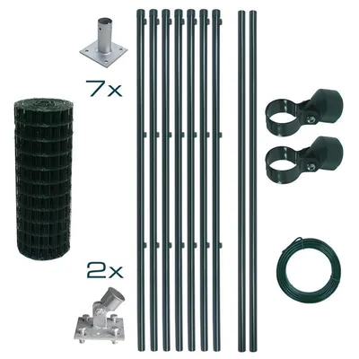 Produktbild von Schweißgitterzaun Komplettset 0,8 x 10m Zaunset Gartenzaun Aufschraubhülsen Zaun