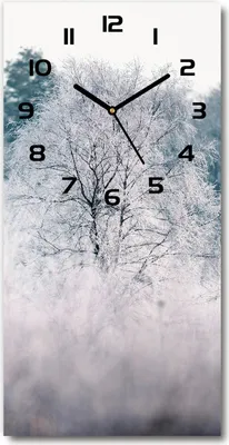 Produktbild von Wanduhr aus Glas – 30x60 cm - Glasbild - Glasuhr - Gehärtetes Glas -Winterwald