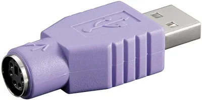 Produktbild von USB 2.0 Adapter, USB-A Stecker > PS/2 Buchse (violett, für Kombo Tastatur)
