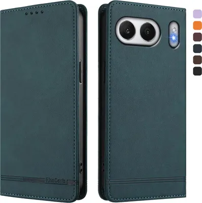 Produktbild von Hülle für OnePlus Nord 4, Retro Kunstleder Ständer Klapphülle mit Kartenfächer und Magnetische Grün