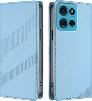 Obrázek produktu pro Pouzdro pro Motorola Moto G75 5G,Polyuretankožené peněženkové pouzdro s přihrádkou na karty a funkcí stojánku Hellblau