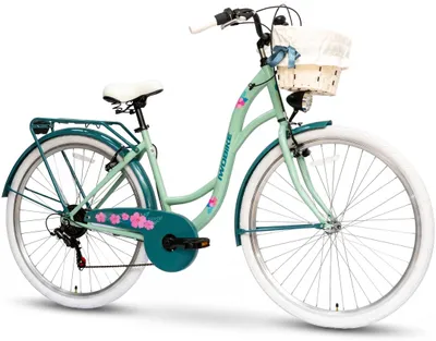 Produktbild von IwoBike Hibiscus Damenfahrrad Citybike 28 Zoll mit Shimano, Korb und Gepäckträger
