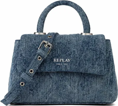 Image de REPLAY sac à main sac à épaule bandoulière Hand Bag Washed Denim bleu