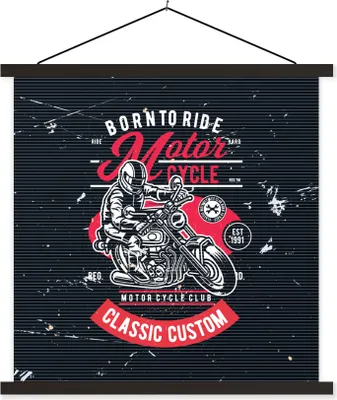 Produktbild von MuchoWow® Textilposter Mancave - Motorrad - Fahrzeuge - Oldtimer 40x40 cm mit schwarzem Rahmen - Fotos