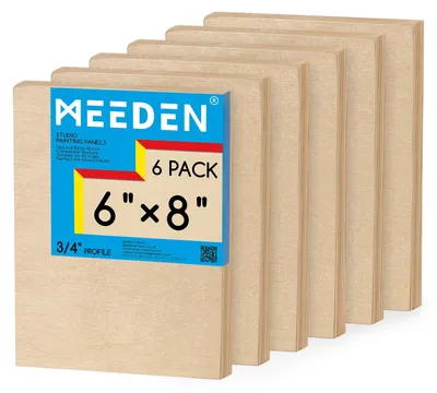 Produktbild von Elzusha – Set mit 6 unbehandelten Holzleinen für die Malerei