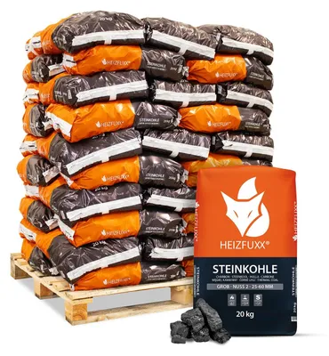 Produktbild von Heizfuxx Steinkohle 25-60 mm 20kg x 50 Sack 1000kg Palette