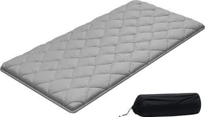 Immagine prodotto di Materasso futon giapponese VEVOR (2032 x 991 x 63,5 mm), tatami pieghevole (misura letto singolo), materasso da pavimento con sacca di stoccaggio e materiale di fissaggio, materassino a 9 strati per meditazione e yoga, grigio