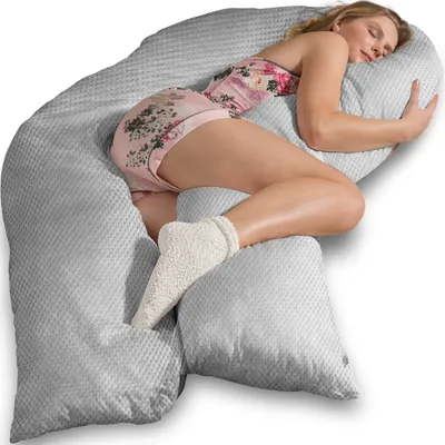 Produktbild von Traumreiter Visco XXL Seitenschläferkissen mit Bezug Velour Deluxe, Silber