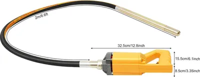 Produktbild von Betonrüttler - Elektrisches Handgerät - Leistung 1300 W - Rüttlerschlauch 2 m - Drehzahl 4300 U/min - EU-Stecker - Kupfermotor - Gelb
