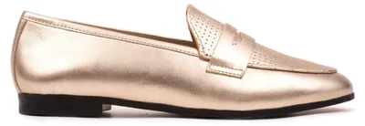 Zdjęcie produktu dla Espadryle Omnio z cielęcej skóry w złotym kolorze