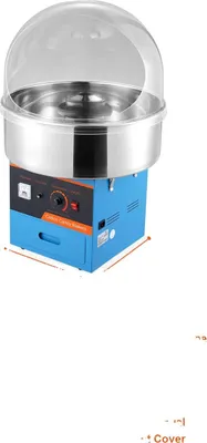 Image de Machine à barbe à papa, température réglable, grande puissance, bleue avec couvercle