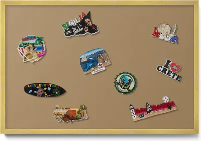 Produktbild von Magnetwand 60x40 cm – Goldener Rahmen – Dunkelgelb – Magnettafel, Magnetboard, Memoboard, Küche & Wohnzimmer
