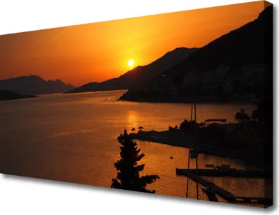 Produktbild von Tulup Leinwand-Bilder 100x50 Wandbild Canvas Kunstdruck Meer Gebirge Landschaft