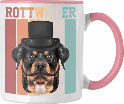 Produktbild von Trendation - Rottweiler Besitzer Tasse Geschenk Lustiger Spruch Geschenkidee Retro Vinatge Rottweiler (Rosa)