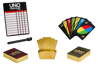 Image de Mattel Games, set de jeu UNO Championship, cartes, jeu de défausse, à partir de 7 ans