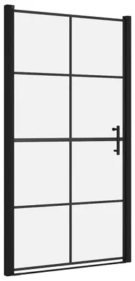 Produktbild von vidaXL Duschtür Hartglas 100x178 cm Schwarz