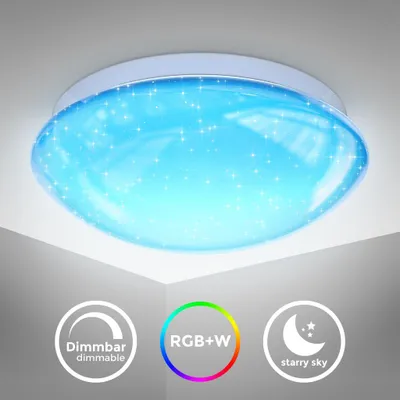Produktbild von Deckenleuchte Ø25,5 cm - 10W, 900lm, LED, dimmbar, Fernbedienung, RGBW, weiß