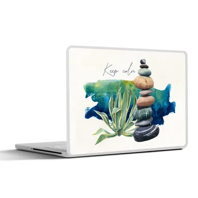 Produktbild von MuchoWow® Laptop Aufkleber Sticker Cover Steine - Meer - Pflanzen 32.5x23.5 cm - Sticker für Laptop - Selbstklebend