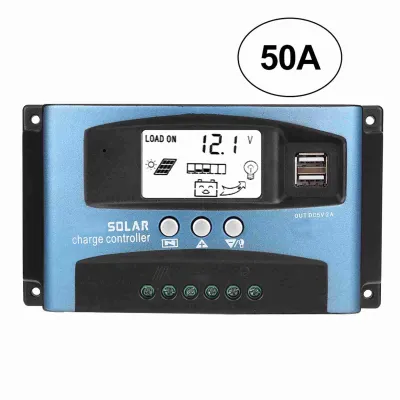 Zdjęcie produktu dla Kontroler ładowania słonecznego MPPT 50A Podwójny wyświetlacz LCD USB 12V 24V