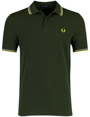 Obrázok produktu pre Polo tričko Fred Perry, tmavozelené, štandardný strih, 2 gombíky