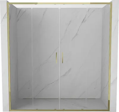 Produktbild von Mexen Exo Doppelschiebetür für Dusche 170 cm, transparent, gold - 8152-170-000-50-00