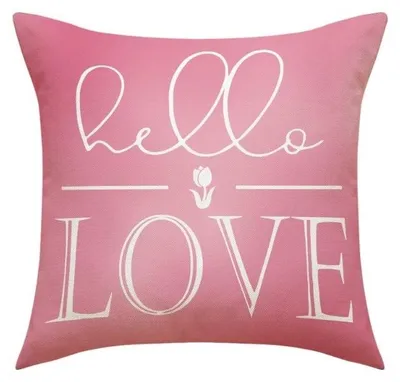 Obrázek produktu pro Povlak na polštář HELLO LOVE 45x45 cm, růžový