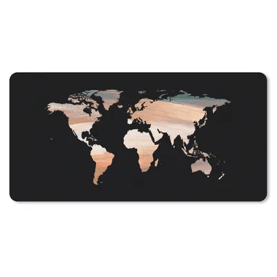 Obrázok produktu pre Podložka pod myš - Mapa sveta - Maľba - dizajn - 80x40cm - Rohožka pod myš
