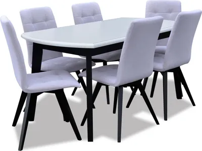 Obrázok produktu pre Kompletný set jedálenský stôl + 6 stoličiek jedálenský set jedálenská skupina drevené stoly