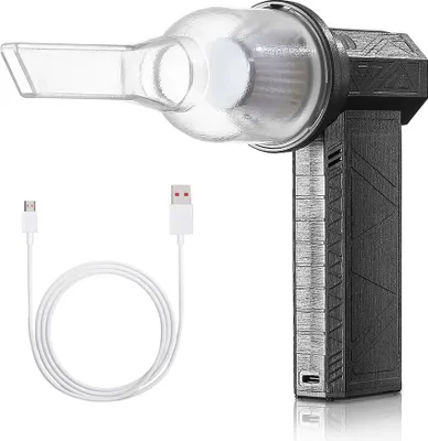 Obrázek produktu pro Výkonný ventilátor, ruční turbo ventilátor, vysoušeč vlasů, vysavač s 130 000 otáčkami za minutu, 4 000 mA, ventilátor + vysavač + datový kabel