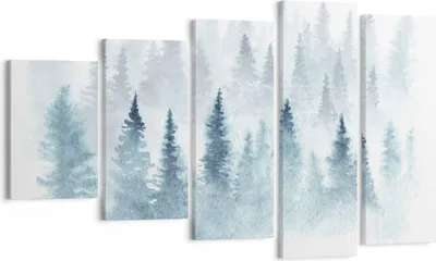 Produktbild von Bild auf Leinwand - Leinwandbild - Bäume Wald Natur - 100x60cm - Wand Bild - Wanddeko - Wandbilder - Leinwanddruck - Bilder - Kunstdruck - Wanddekoration - Leinwand bilder - Wandkunst - EG100x60-3981