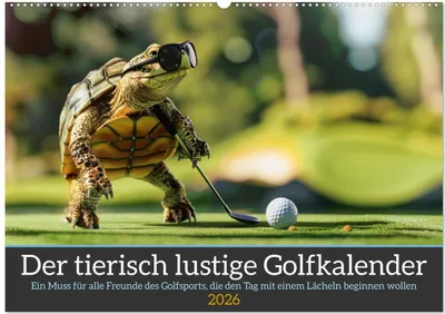 Produktbild von Der tierisch lustige Golfkalender (Wandkalender 2026 DIN A2 quer), CALVENDO Monatskalender