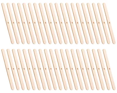 Imagen del producto de Soportes de madera para mechas de velas, paquete de 40 unidades, mechas naturales, para la fabricación de velas