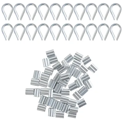 Kauschen & Presskabelschuhe Set 20+50 Stück für 2 mm Draht