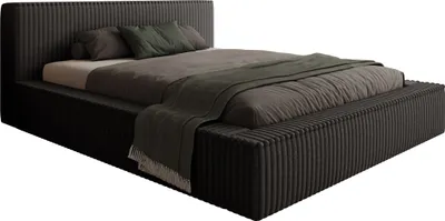 Obrázok produktu pre Besilio Möbel - Manželská posteľ 200x200 Mozna - základňa postele, široké bočnice, hrubé čalúnenie. - Čierna & Tilia 100