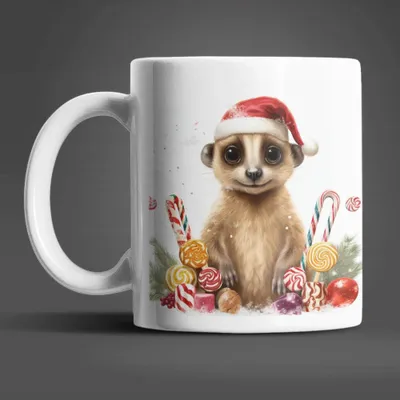 Produktbild von Erdmännchen Weihnachten Kinder Teetasse Tasse Geschenkidee Geschenk 330 ml
