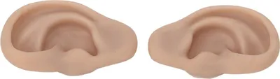Image de Une paire de modèles d'oreilles gauche et droite en silicone Modèle simulé d'affichage d'oreille gauche et droite F��r d'affichage de boucle d'oreille et modèle de pratique de piercing d'acupuncture (Couleur de peau foncée)