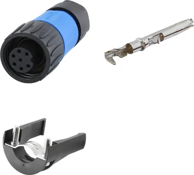 Produktbild von Amphenol SET-RD24-KSG Kabelstecker, inkl. Zugentlastung und Kontakte gerade Buchse Crimpanschluss, Polzahl 6+PE