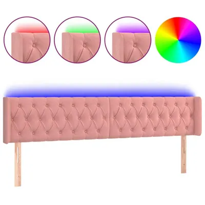 Produktbild von vidaXL LED Kopfteil Rosa 183x16x78/88 cm Samt