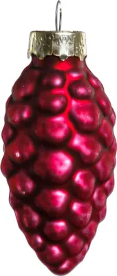 Produktbild von TrendLine Weihnachtskugeln Glas-Tannenzapfen 6 cm ochsenblut 12 Stück