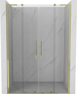 Produktbild von Mexen Velar L Duo Duschschiebetüren 140 cm, transparent, gold - 871-140-003-02-50