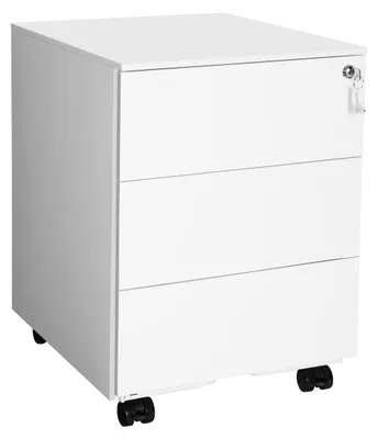 Image de Caisson de bureau professionnel blanc à 3 tiroirs