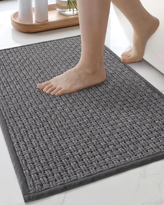 Immagine prodotto di Omgoods - Tappetino da bagno assorbente, 40 x 60 cm, grigio
