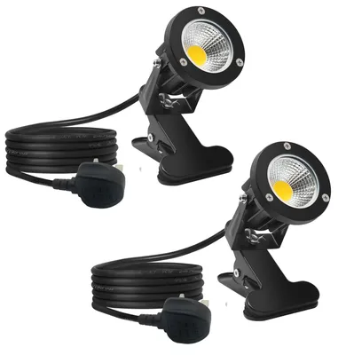 LED-Strahler 7W 6000K IP65 mit Clip 2m Kabel 2er-Pack