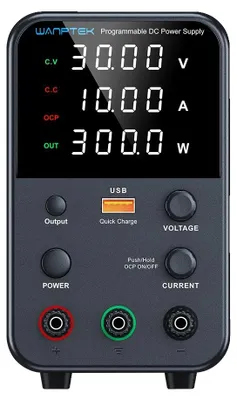 Immagine prodotto di Alimentatore CC Wanptek, uscita 30 V 10 A, regolazione della tensione regolabile, WPS3010H 30 V 10 A