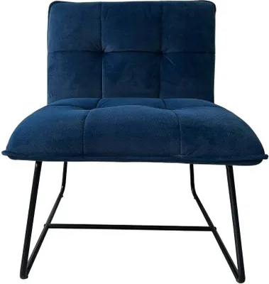 Zdjęcie produktu dla HOMLA Fotel NELOX welurowy granatowy 63x69x73 cm