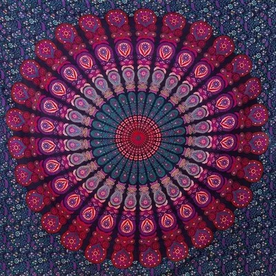 Produktbild von Ibenzoa® Mandala-Wandbehang – buntes Wandtuch aus 100% Baumwolle, Boho-Dekor für Wohnzimmer, Yoga & Meditation, 210 x 230 cm