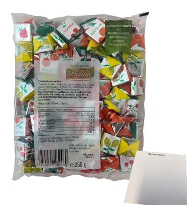 Produktbild von Böhme Fruchtkaramellen Bonbons (250/80g Packung) + usy Block