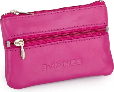 Produktbild von J Jones Schlüsseletui Echtleder 2 Reißverschlussfächer 11 cm Rosa