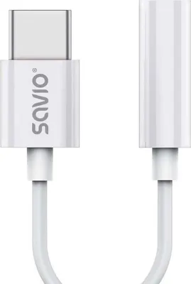 Zdjęcie produktu dla Adapter audio USB Type 3.1 C (M) – Jack 3.5mm (F) Biały SAVIO AK-51
